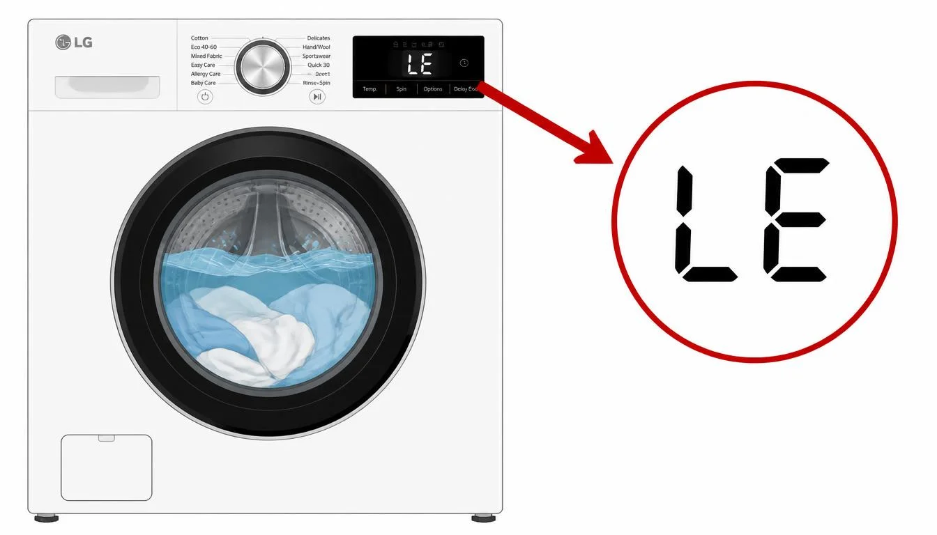 LG washer LE error